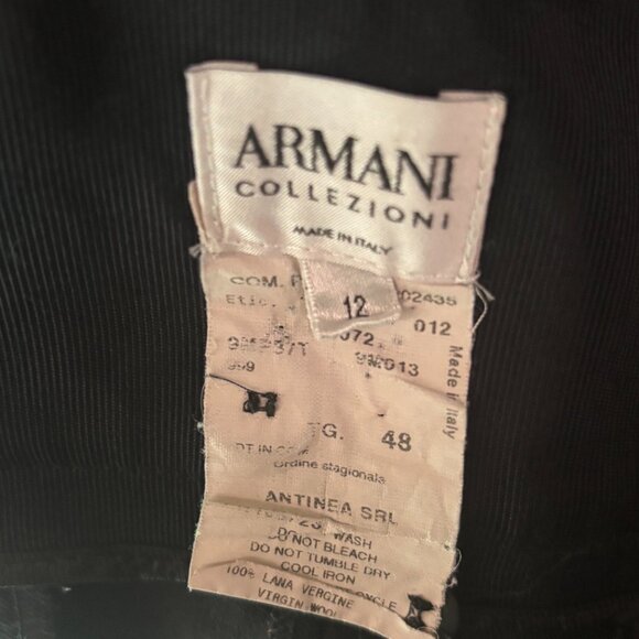 Women's Armani Collezioni Dress Pants Size 12 Trousers Black Wool Career - Picture 3 of 3